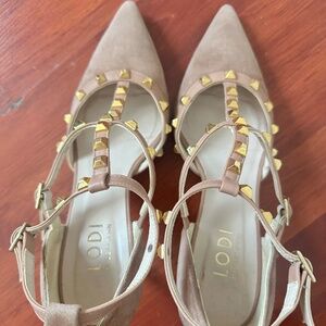 Rose leather heels- worn twice!